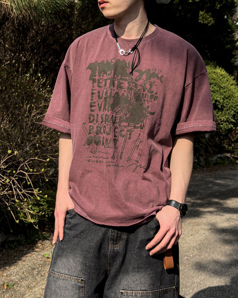 JIIGEUM（ジグム）の「土ロウピグメントショートスリーブTシャツ（トップス）」
