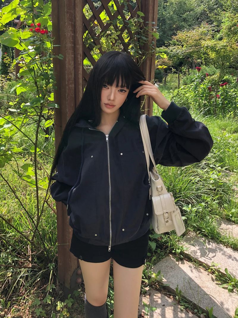 Keiran Oversized Washed Hooded Zip-Up
