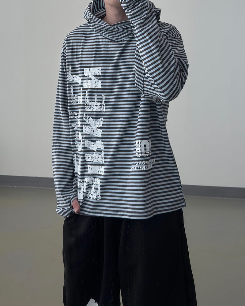 River Fingerhole Stripe Hoodie