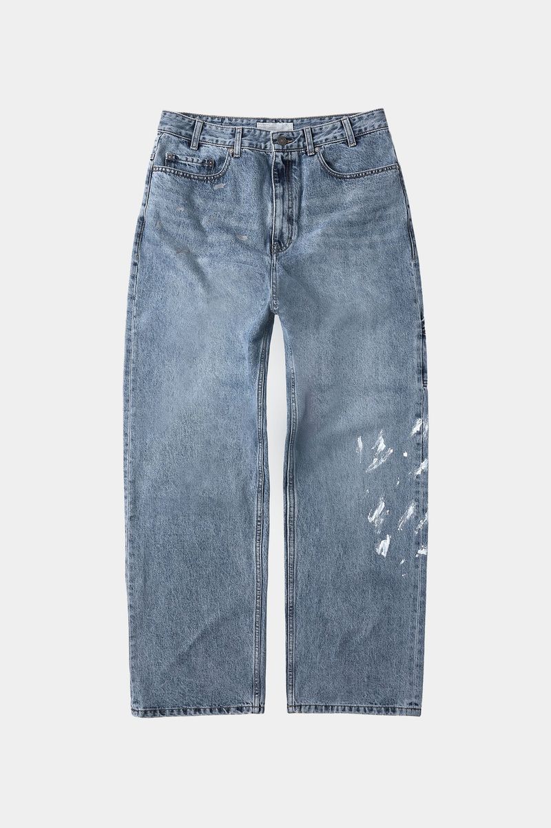 Aged Splatter Carpenter Denim Pants(Washed Blue)