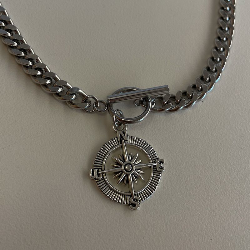 (RFS made)compass toggle bar necklace