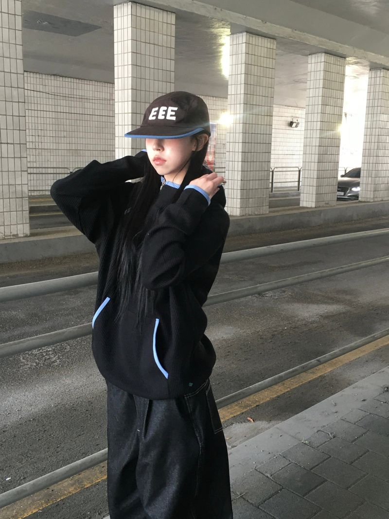 Split Diagonal Waffle Hoodie (4c)