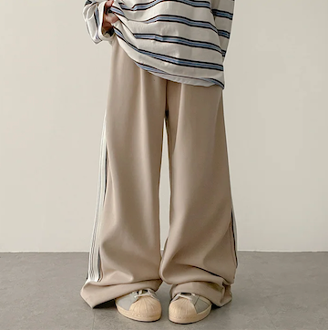 Enz Side Track Line Wide Pants