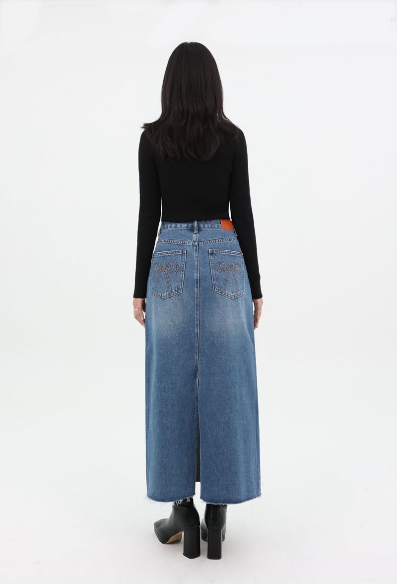 DENIM MAXI SKIRT_BLUE code 26021