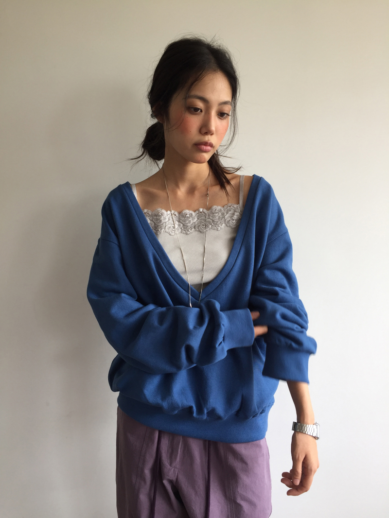 Lancol Deep V-Neck Sweatshirt (3color)
