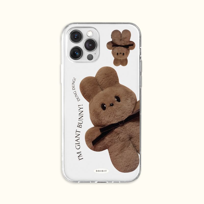 BBIBIT(ピビット)の「Giant Bunny Dung dung Jelly Hard phone case BROWN(Smartphone Accessories)」