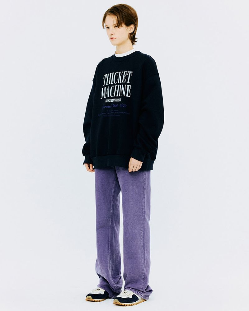 THICKET MACHINE TYPO SWEATSHIRT-NAVY