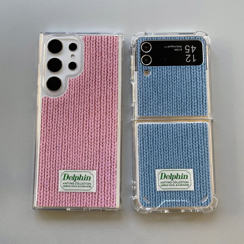 LABEL KNIT HARD JELL CASE_YELLOW