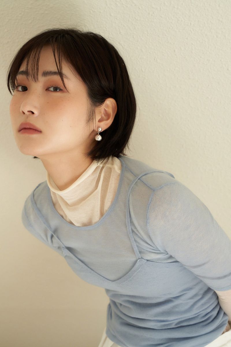 half and ball earring