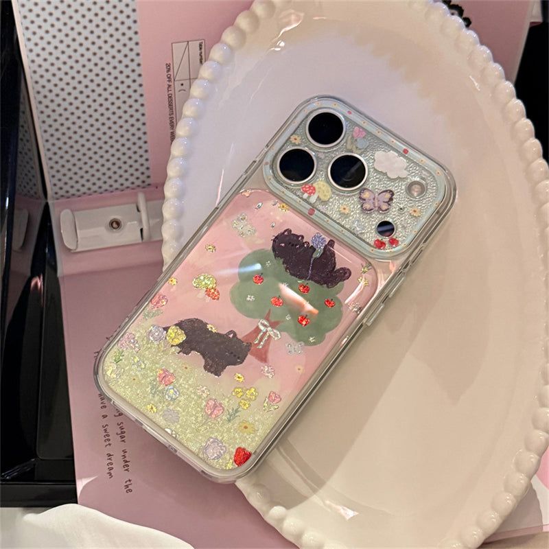 Forest Cat Gold Accent iPhone Case