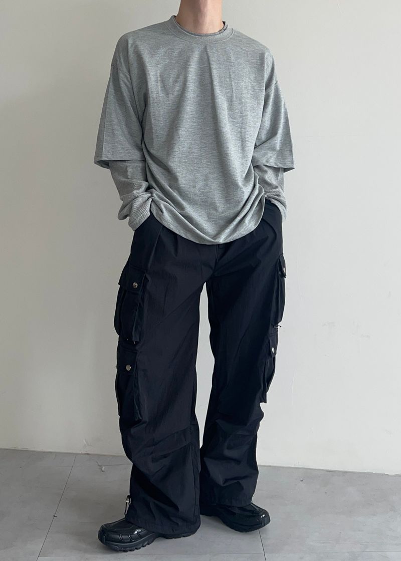 nylon suit pocket pants(2colors)