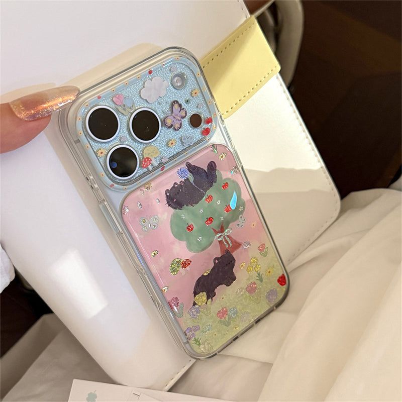 Forest Cat Gold Accent iPhone Case