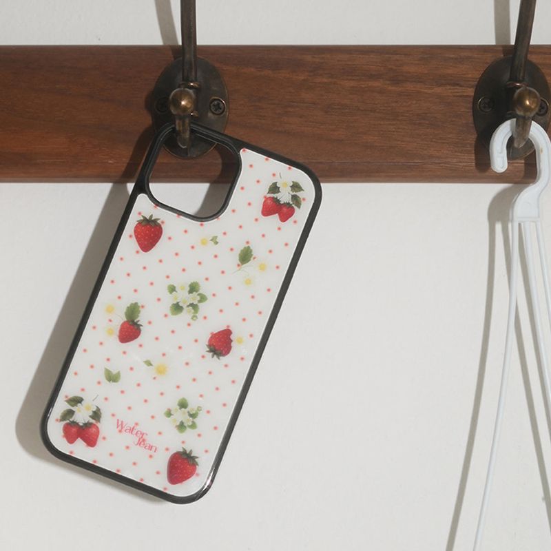 [MADE] fruits dot case (strawberry) - ivory
