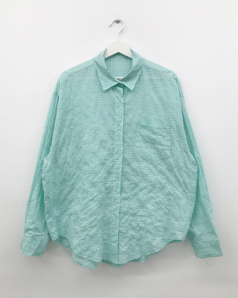 Wave check shirt (4color)