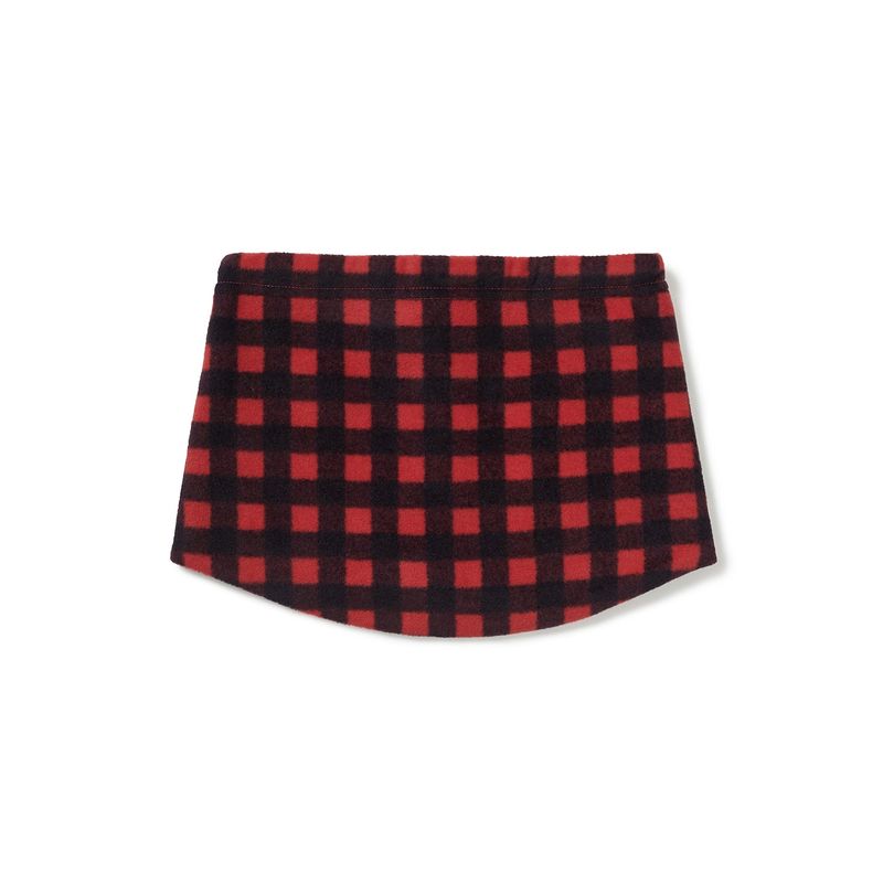 Grid fleece neck warmer / Red