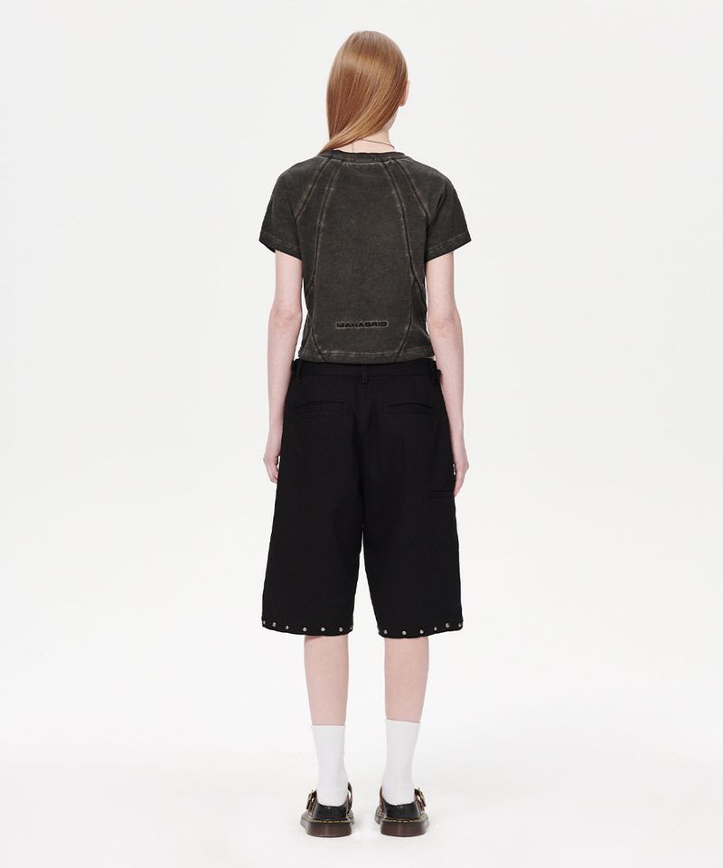 CURVED SEAM CROP TEE