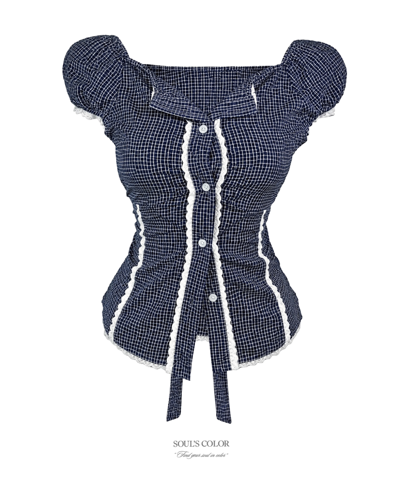 SOUL'S COLOR(ソウルズカラー)の「Daisy check lace blouse(Tops)」