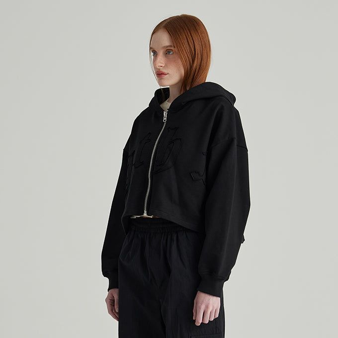 BLACK EDGE LOGO HOOD ZIP-UP