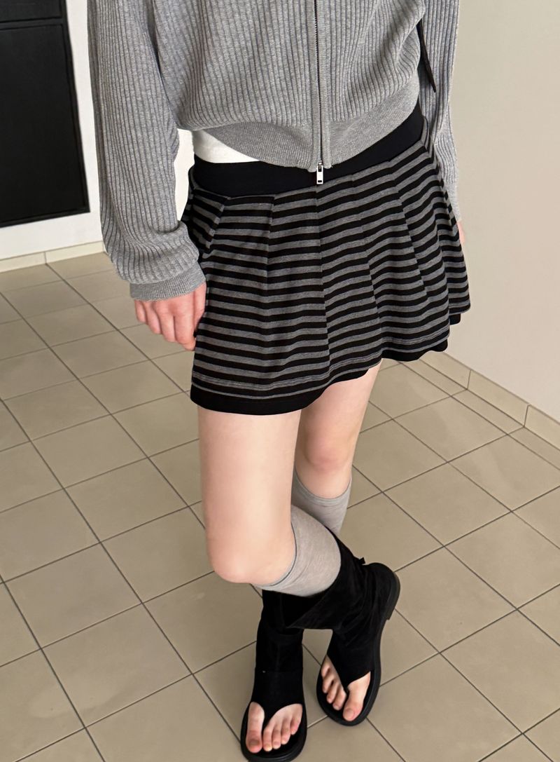 [ORIGINAL] Piece Striped Layered Skirt