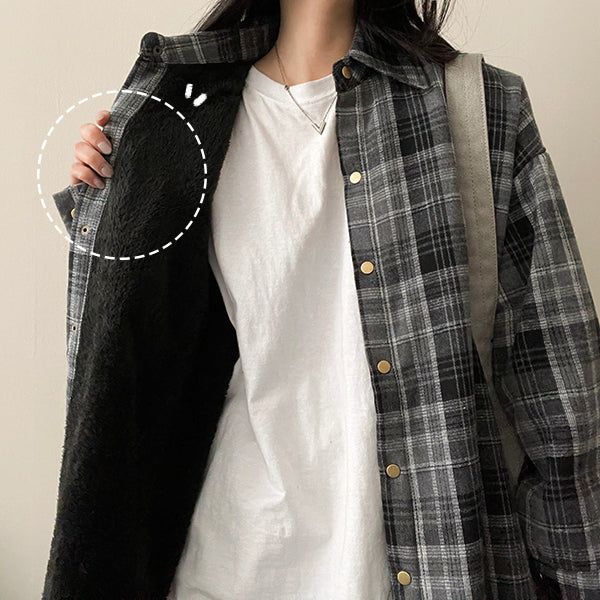 hijjoo(ハイチュー)の「Div wool fur lining vintage check shirt jacket(Jackets/Outerwear)」