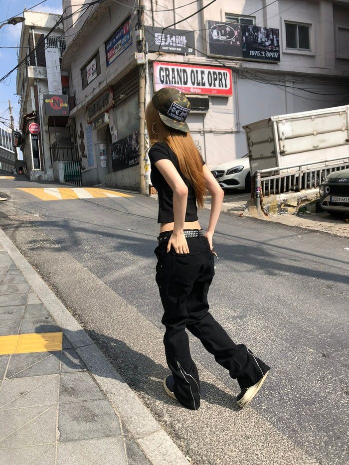 Cyber Black Zip Pants