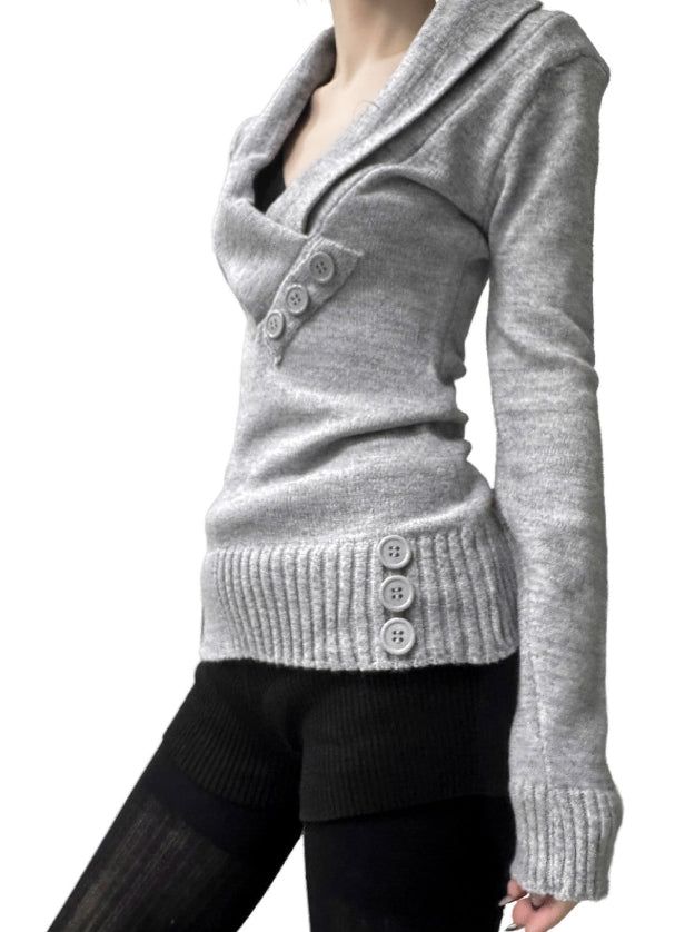 Annie Button Wrap Knit