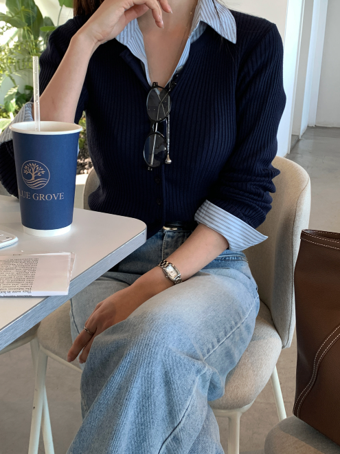 Knits Melting Ribbed Round Cardigan