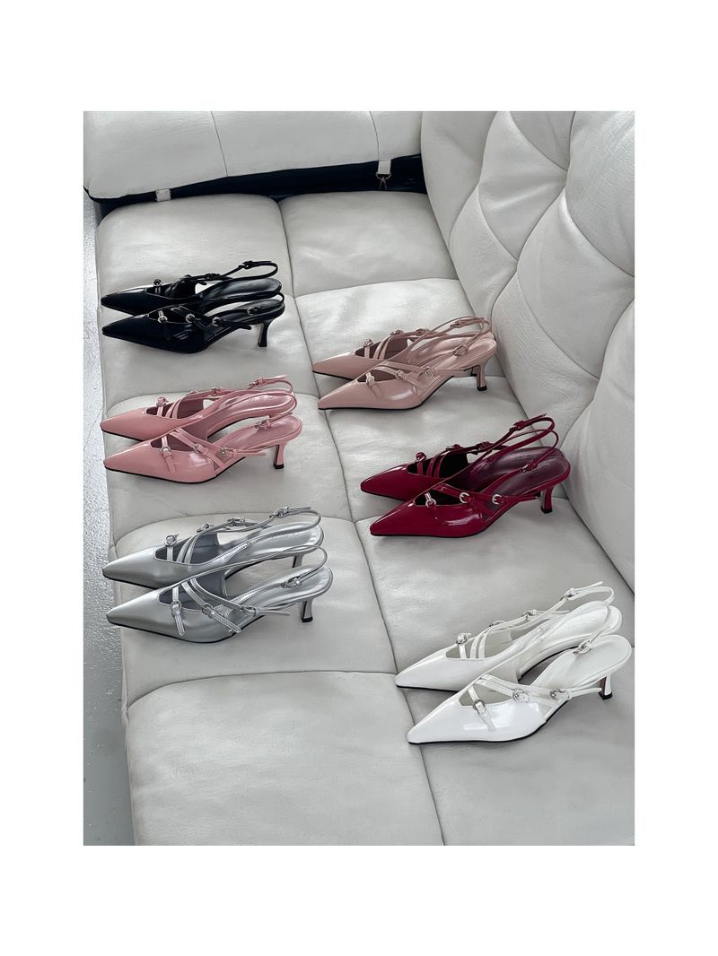 Buckle Oblique Slingback (5colors)