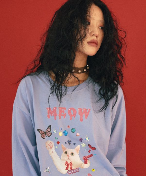 CLUT STUDIO(クラットスタジオ)の「0 2 meow meow cat t-shirt(Tops)」