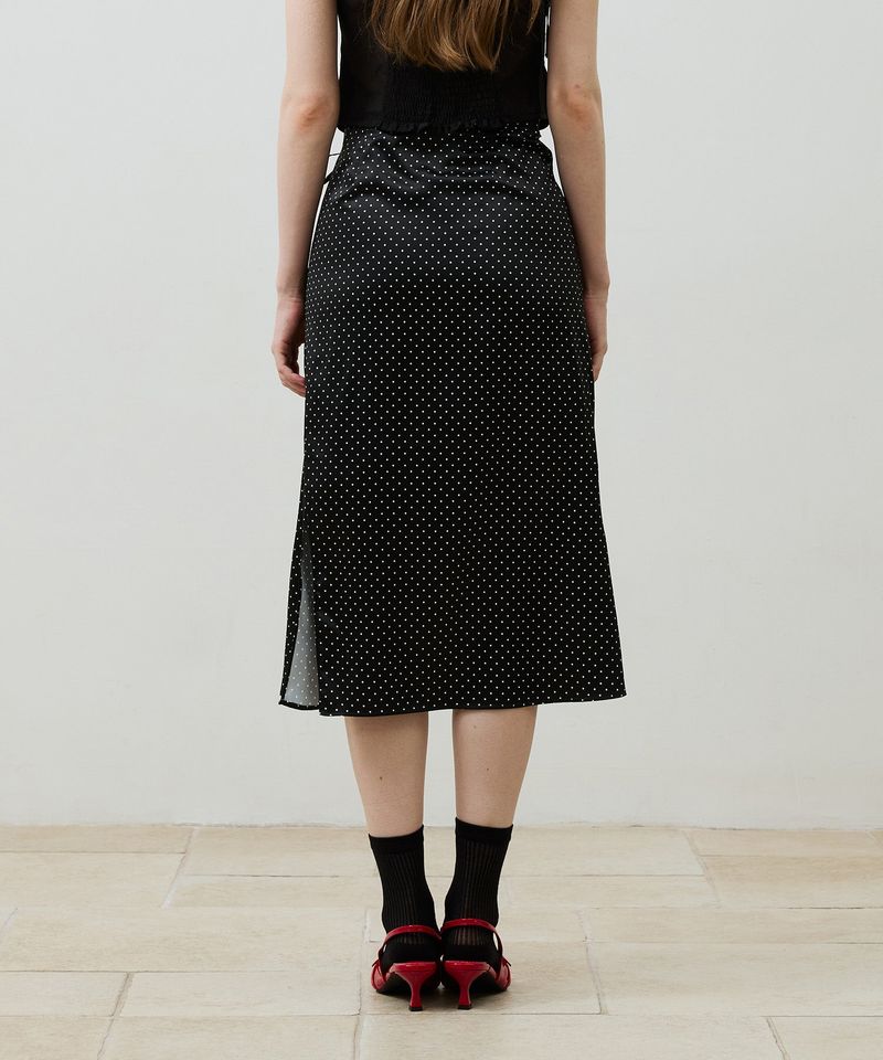 TINY DOT SLIT SKIRT / BLACK
