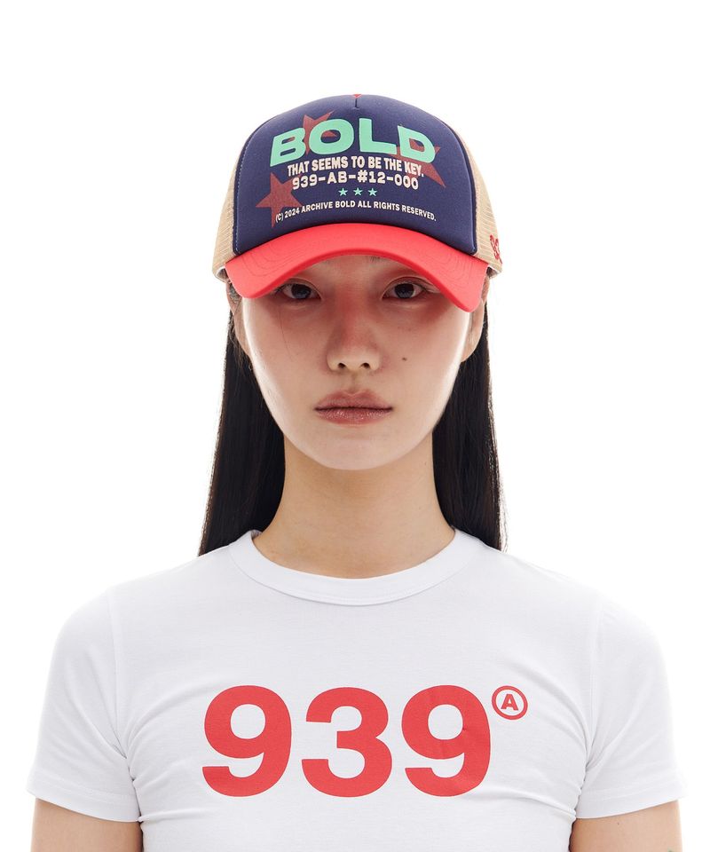 ARCHIVE BOLD（アーカイブボールド）の「BOLD TRUCKER MESH CAP (NAVY)（Hats）」