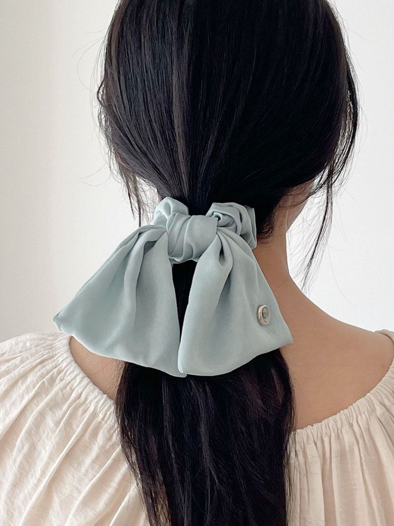 Vintage Mood Cameo Satin Ruffle Scrunchie  [Mint]