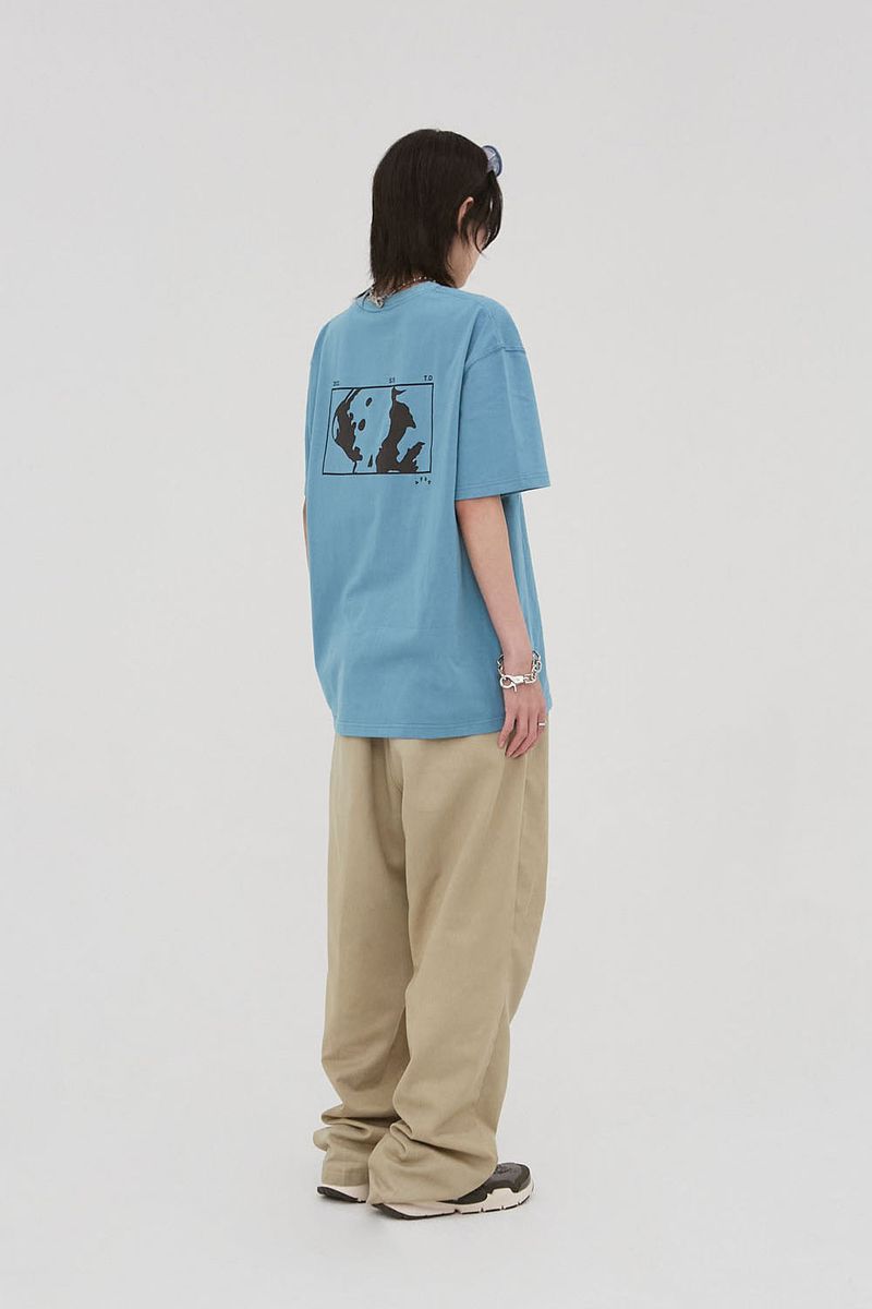 Square Graphic Tee_Blue Grey