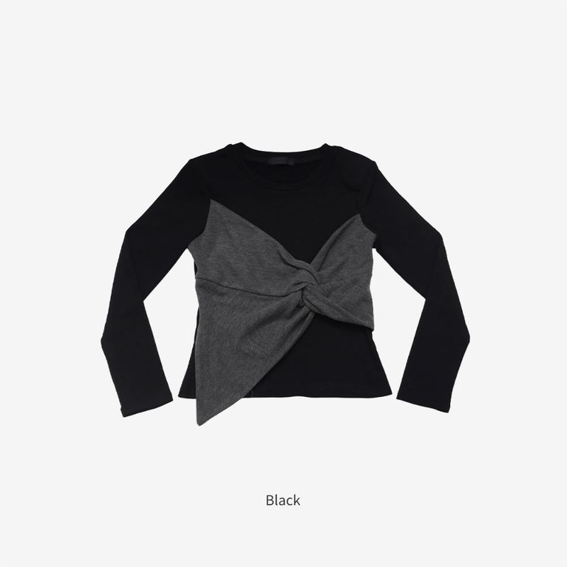 Veil twist color block knit