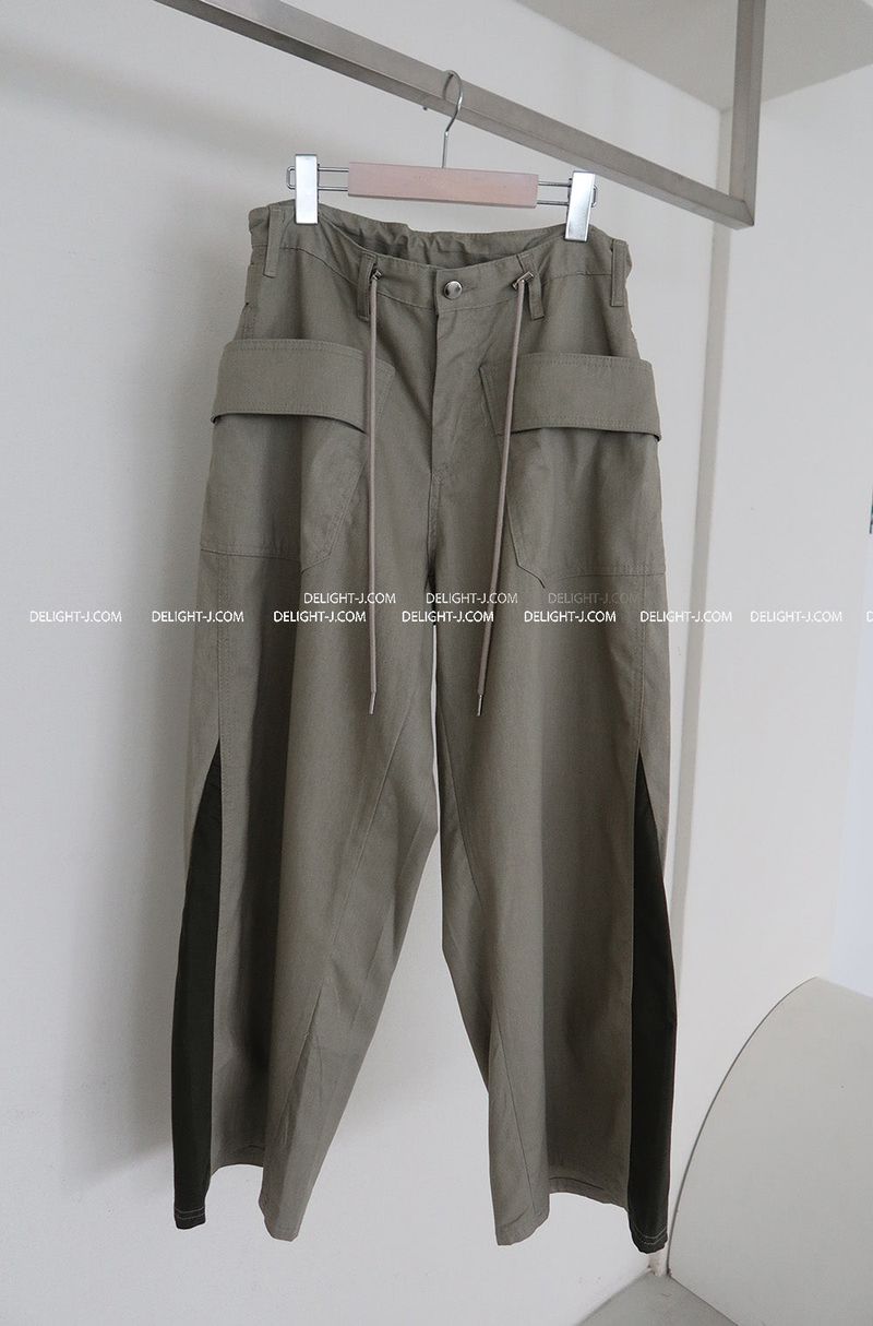 coloring string big cargo wide pants