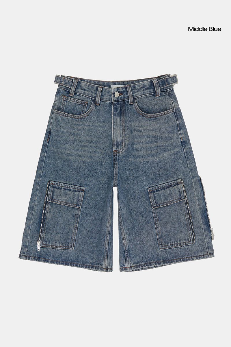 Code cargo bermuda denim pants