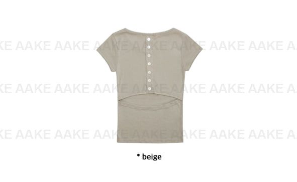 BACK BUTTON SLIT TEE