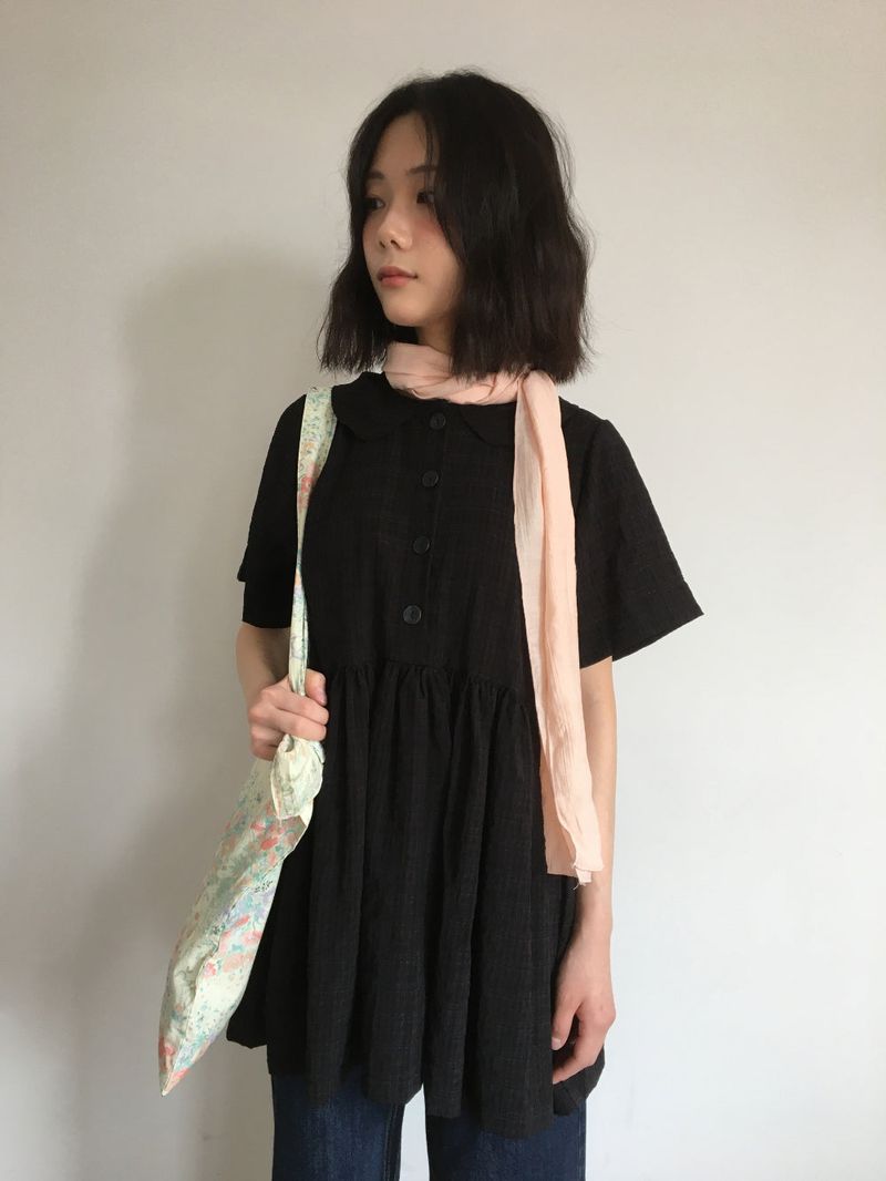 Plaid collar dress (3color) 
