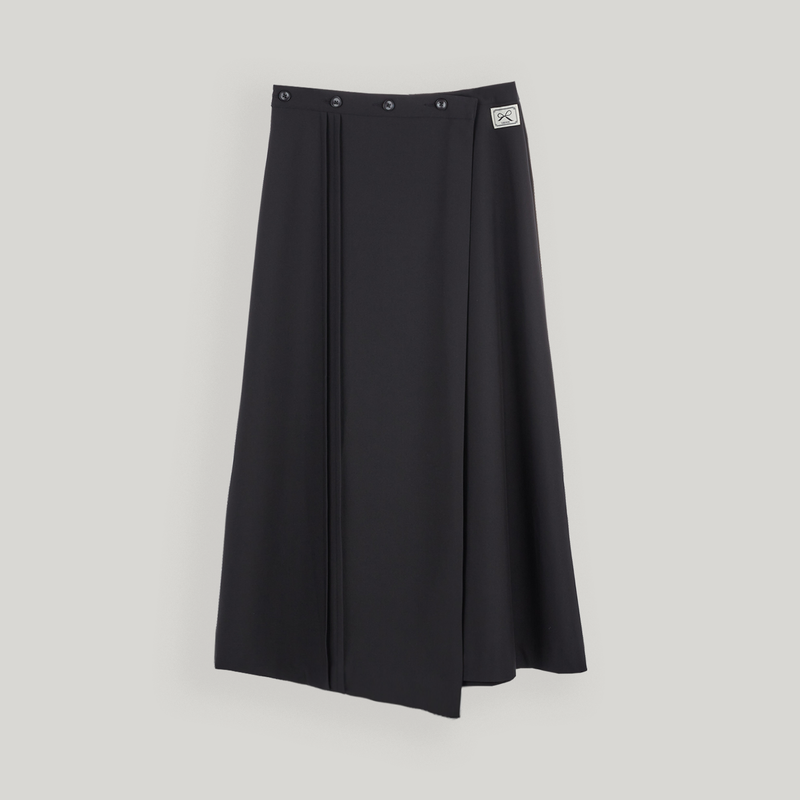 Black Long Wrap Skirts