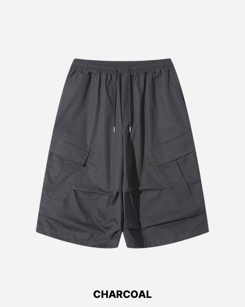 Solid Cargo Bermuda Pants