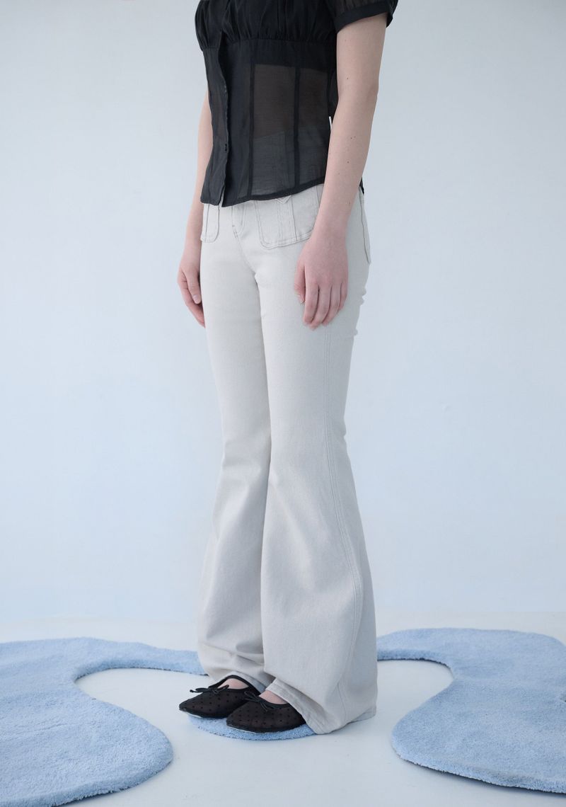 BUTTON POCKET BOOTCUT PT SAND RAW