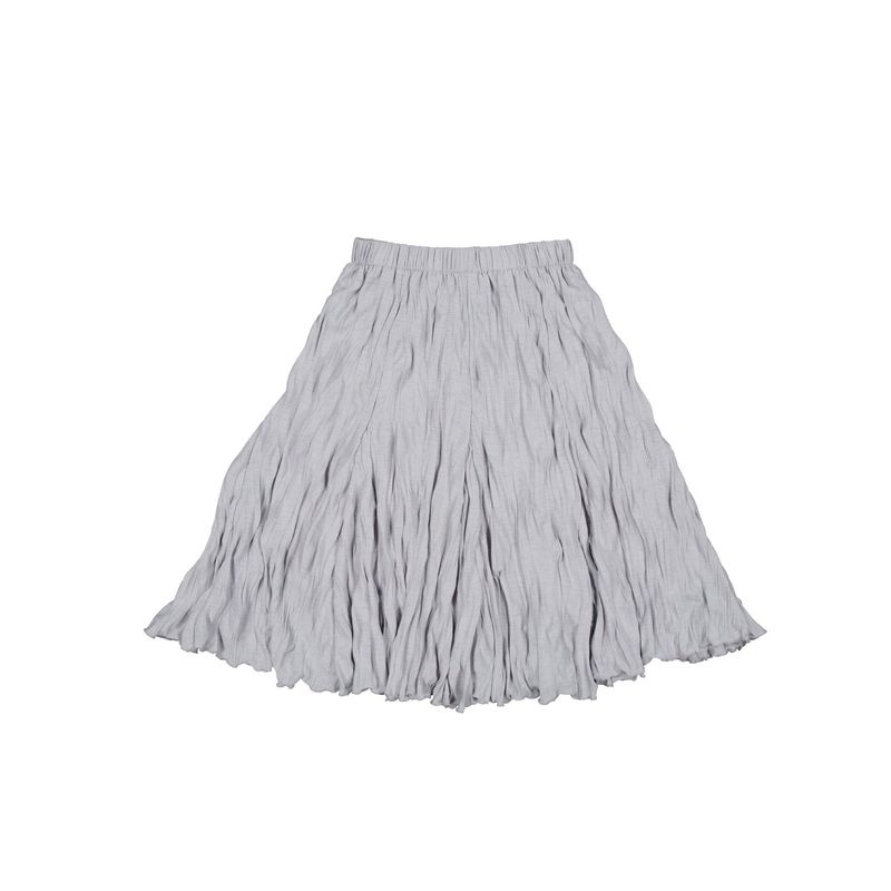 Wave Crinkled Gored Skirt (light grey)