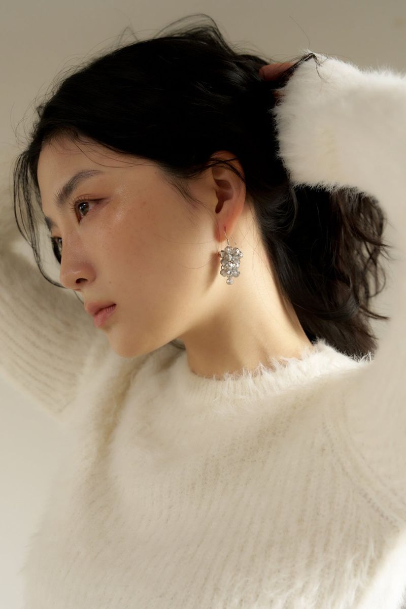 raspberry earring - silver