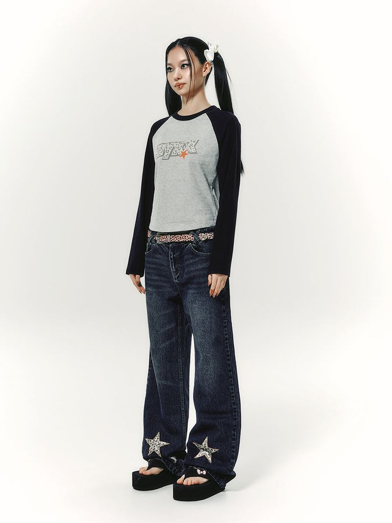 STAR RAGLAN L/S NAVY