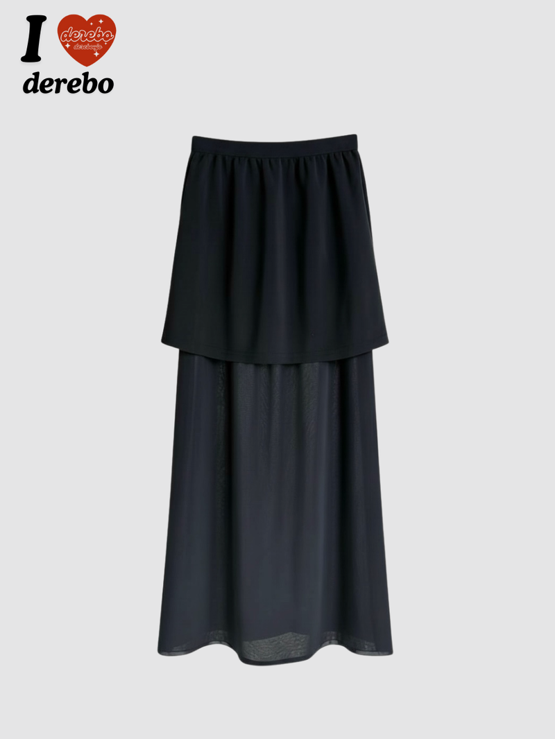 cocktail chiffon see-through long skirt