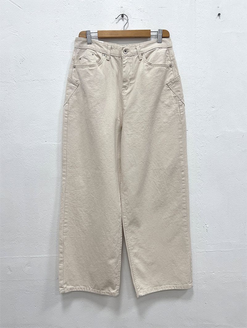 TURN POCKET WIDE COTTON PANTS (2C)