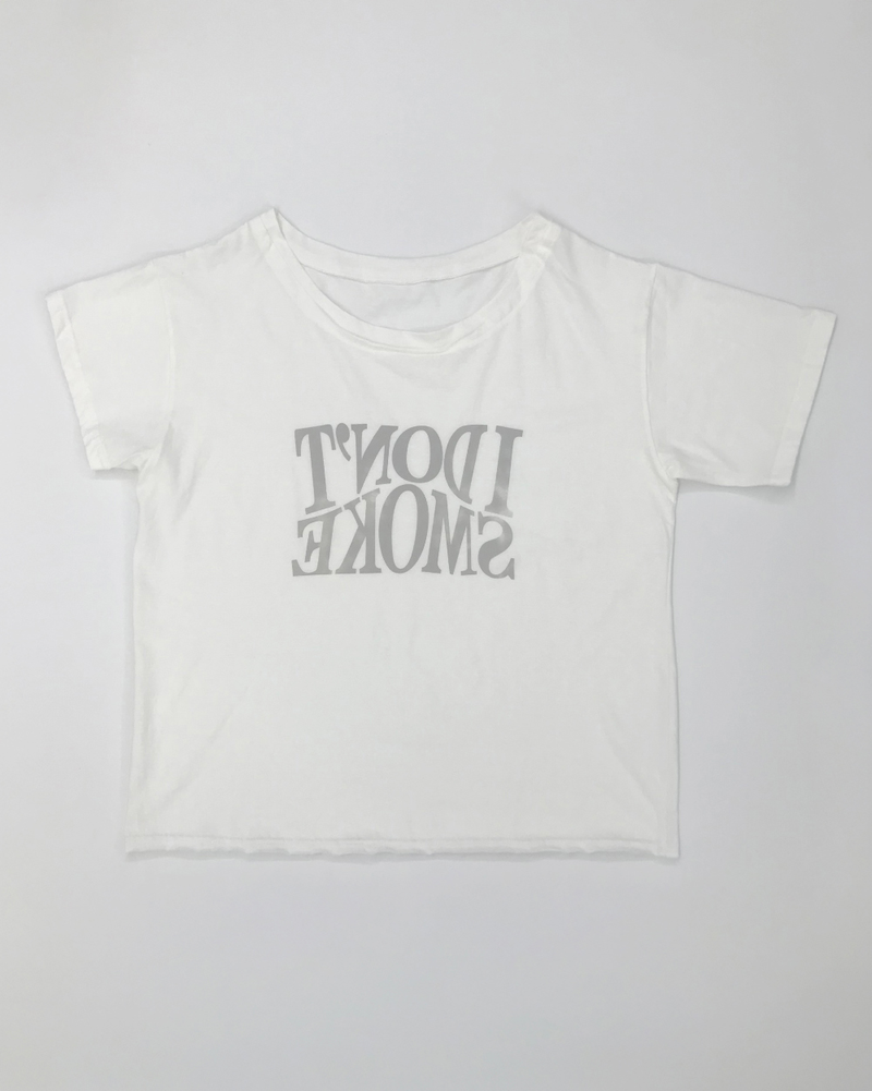 Monog off-shoulder T-shirt (2color)