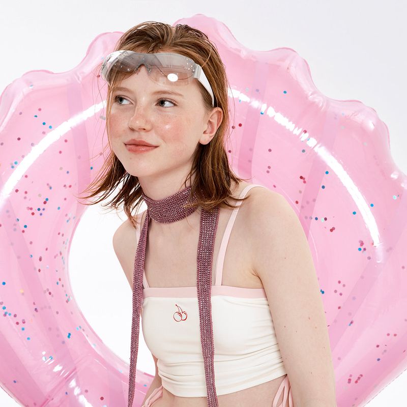 KIRSH（キルシー）の「CHERRY SHIRRING SWIM BRA TOP [IVORY]（Swimwear）」