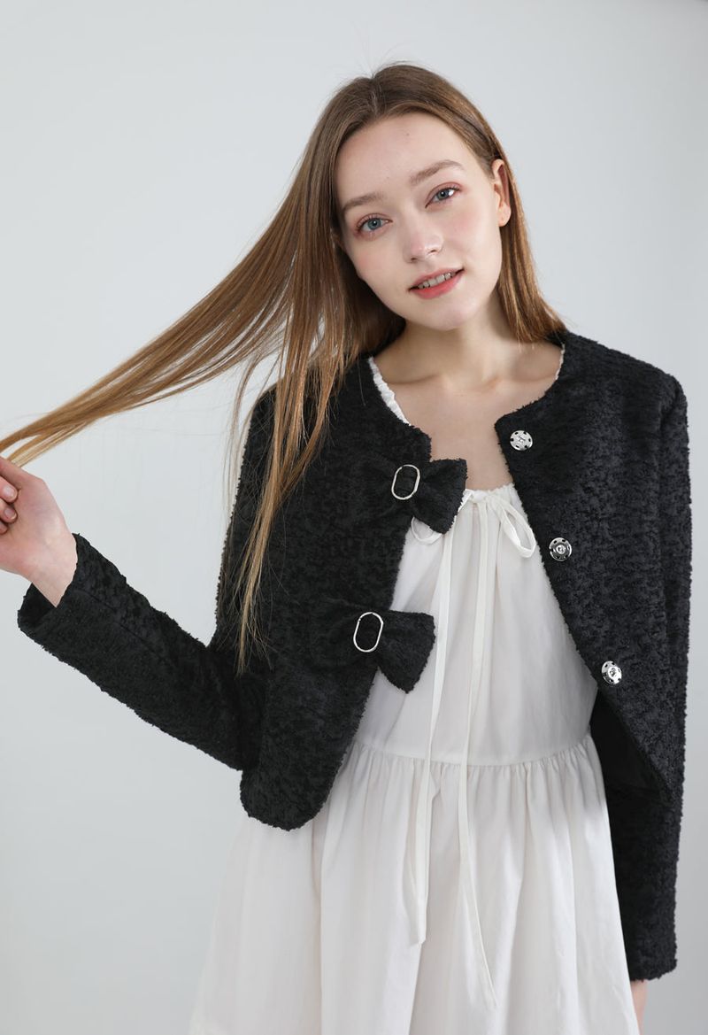 Tweed Ribbon Jacket Black