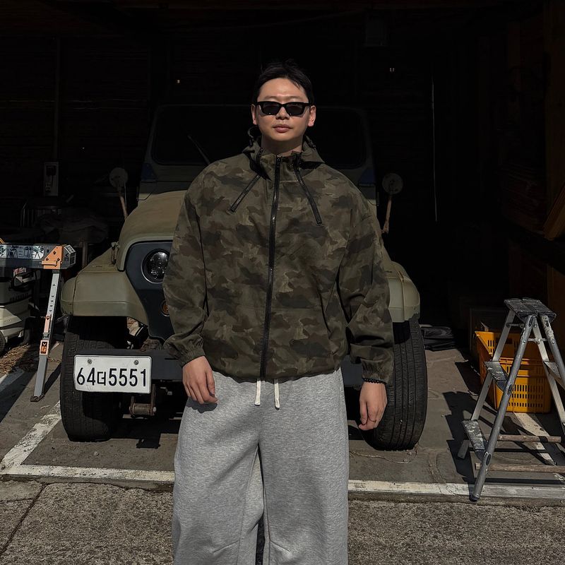 Camouflage Zipper Hooded Jacket
